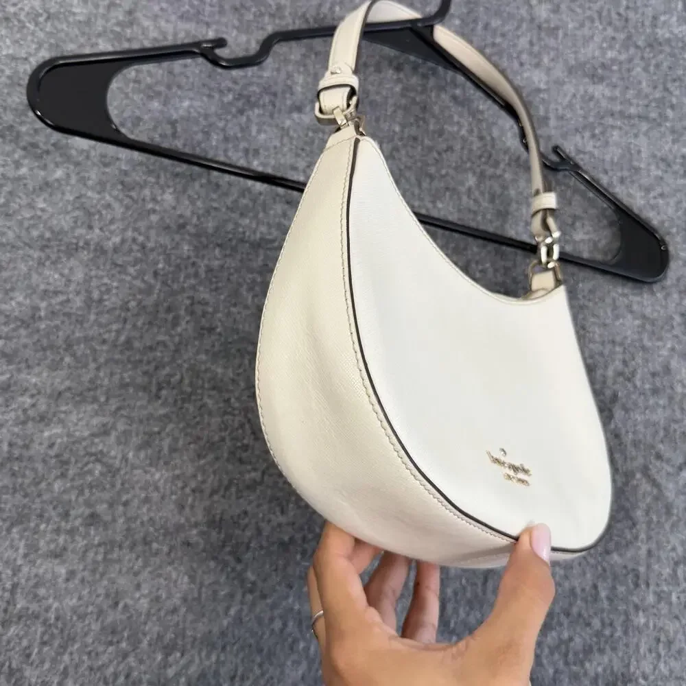 Kate Spade Paige Convertible Crossbody Shoulder Bag White Leather Minimalist